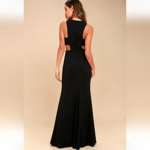 Lulu's Loving Embrace Black Cutout Maxi Dress - Picture 3 of 5